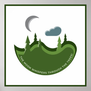 Poster La Forêt Verte Au Lune Illustration