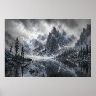 Poster La forme du silence – Paysage noir et blanc