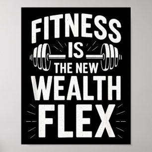 Poster La forme physique est la richesse Flex, Citation m