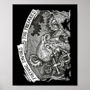 Poster La Fortune Privilégie Le Préparé (Dos Noir)