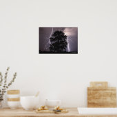 Poster La Foudre Grève Dans Le Ciel Derrière Un Arbre (Cuisine)