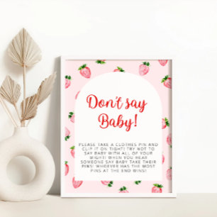 Poster La fraise ne dit pas Baby shower bébé