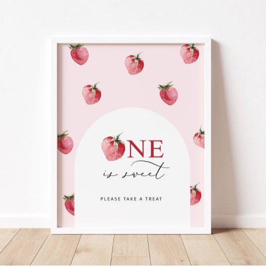 Poster La fraise un est doux prendre un plaisir anniversa