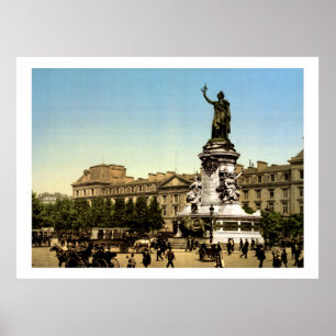 Poster La France vintage, Place de la République Paris