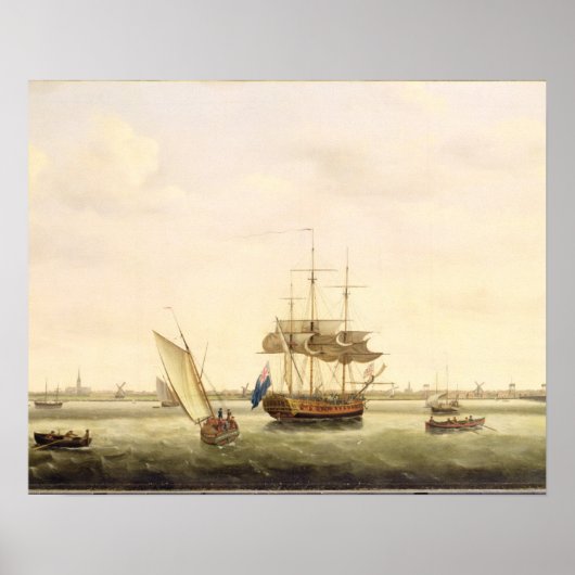 Poster La frégate 'Surprise' à l'Ancre du Grand Yarmout (Devant)