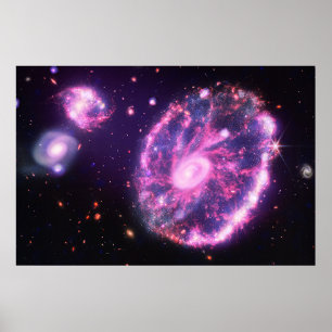 Poster La Galaxie des roues motrices   Hubble & JWST