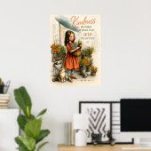 Poster La gentillesse fleurit doucement chaque jour (Bureau à domicile)