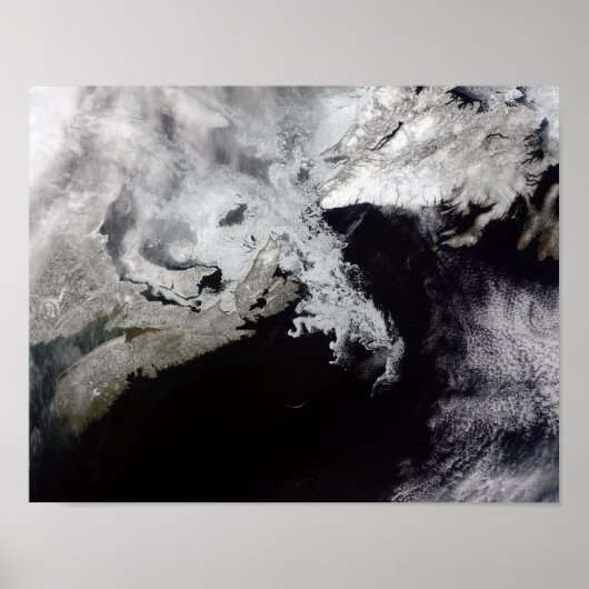 Poster La glace de mer remplit le golfe du Saint-Laurent (Devant)