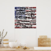 Poster La gloire du baseball | Mots du drapeau américain  (Cuisine)