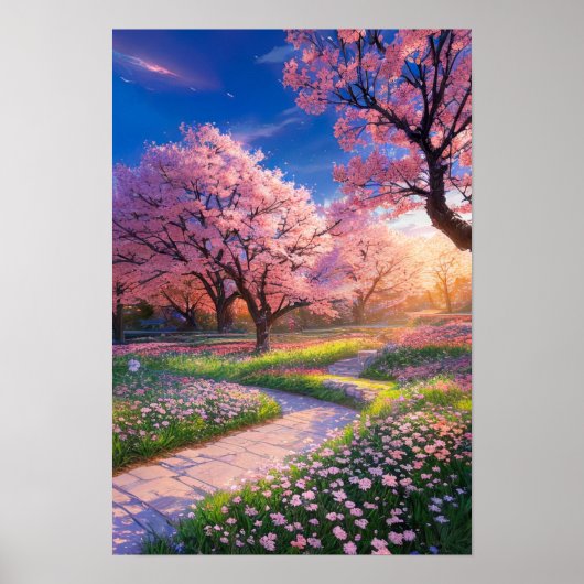 Poster La gloire du coucher du soleil dans un parc (Devant)