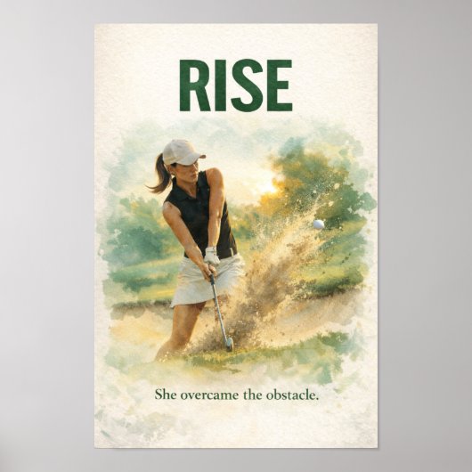 Poster La golfeuse joue au golf (Devant)