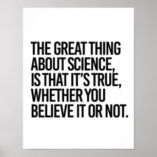 Poster La GRANDE CHOSE AU SUJET DE LA SCIENCE EST QUE