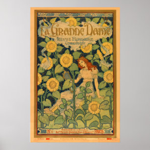 Poster La Grande Dame Art Nouveau d'Eugène Grasset Vintag