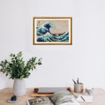 Poster La Grande vague au large de Kanagawa illustration<br><div class="desc">choisir n'importe quelle taille ; impression murale et remix d'affiches de la peinture originale de Katsushika Hokusai</div>
