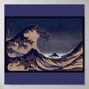 Poster La grande vague, C. de peinture japonais 1830-1832