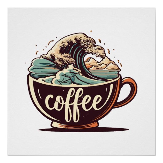 Poster La Grande Vague De Café (Devant)