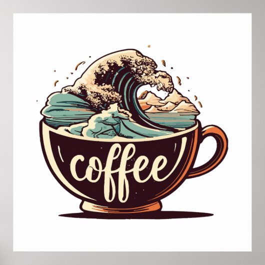Poster La Grande Vague De Café (Devant)