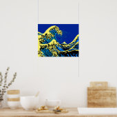 Poster La grande vague Hokusai dans un décor de style pop (Cuisine)