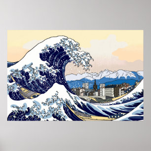 Poster La Grande Vague Japonaise Rencontre les Alpes Fran