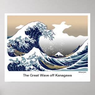 Poster "La grande vague outre de Kanagawa" par Hokusai