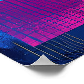 Poster La Grande Vague réinterprétée en abstraction (Coin)