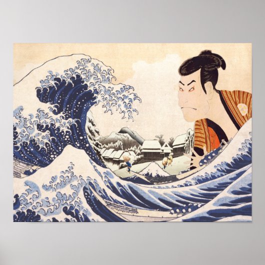 Poster La Grande Vague Ukiyoe Collages (Devant)