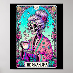 Poster La Grandma Tarot Card Skeleton Mothers Day Witch