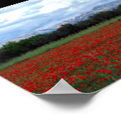 Poster La grange de campagne dans le champ de coquelicots (Coin)