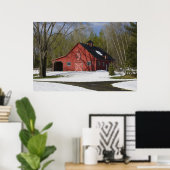 Poster La Grange Rouge En Hiver (Bureau à domicile)
