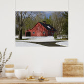 Poster La Grange Rouge En Hiver (Cuisine)