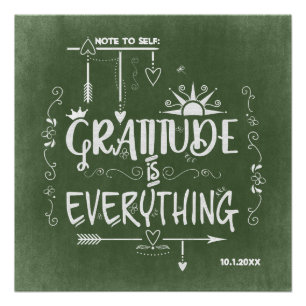 Poster La gratitude est tout Note pour le tableau de bord