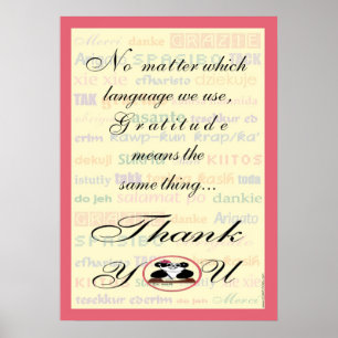 Poster La gratitude signifie la même chose dans n'importe