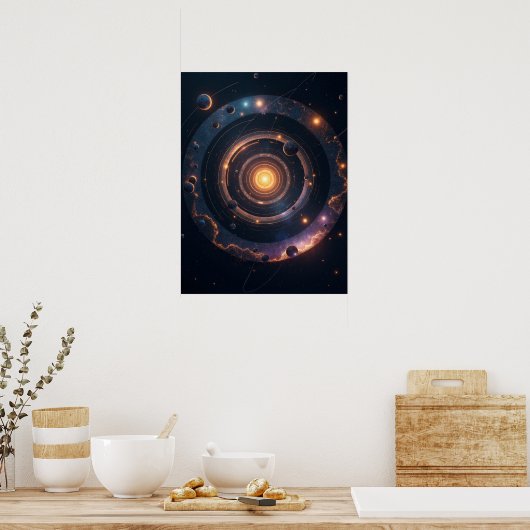 Poster La Gravité des Formes – Abstrait Géométrique Cosmi (Cuisine)