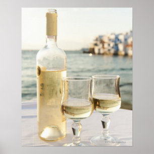 Poster La Grèce, îles de Cyclades, Mykonos, vin sur la