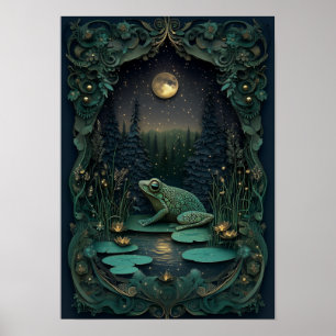 Poster La grenouille L'été Art Forêt