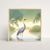 Poster La grue | Aquarelle Bel oiseau