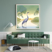 Poster La grue | Aquarelle Bel oiseau
