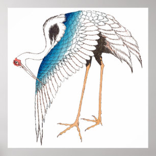 Poster La grue de Hokusai