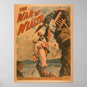 Poster La guerre de l'affiche théâtrale de richesse