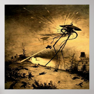Poster La Guerre des Mondes H G Wells Science-Fiction