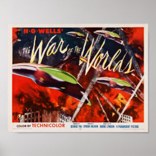 Poster LA GUERRE DU MONDE Retro SciFi Film HG Wells Vi