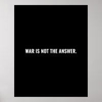 La guerre n'est pas la réponse noir blanc texte an