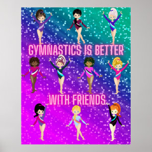 Poster La gymnastique est meilleure avec des amis Super S