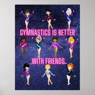 Poster La Gymnastique Est Mieux Avec Les Amis
