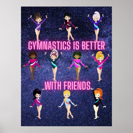 Poster La Gymnastique Est Mieux Avec Les Amis (Devant)