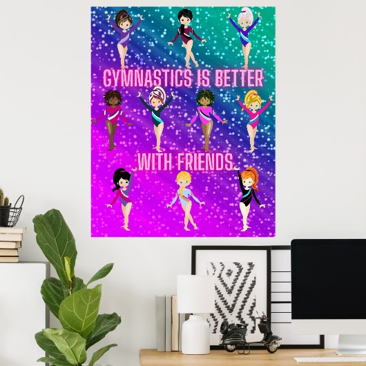 Poster La Gymnastique Est Mieux Avec Les Amis Super Spark (Bureau à domicile)