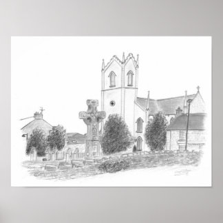 Poster La Haute Croix et l'église Donaghmore Comté Tyrone