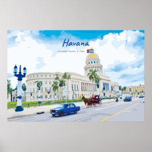 Poster La Havane, Cuba - Âme Classique Vintage