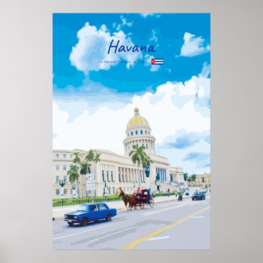 Poster La Havane, Cuba - Âme Classique Vintage (Devant)