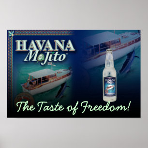 Poster La Havane Mojito le goût de la copie de toile de